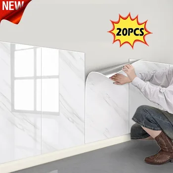 5-20pcs 30x30 ซม.สติ๊กเกอร์ติดผนังกันน้ําตกแต่งห้องครัวห้องนอนกาววอลล์เปเปอร์ห้องรับแขกผนังแผงตกแต่งบ้าน 1