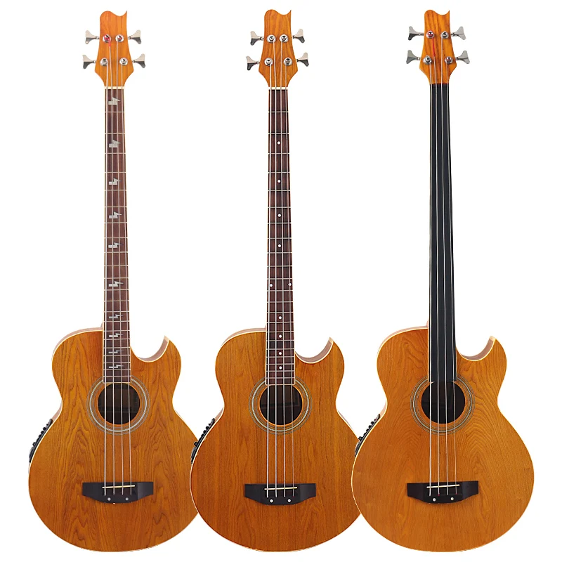 4 Strings Electric Acoustic Bass Guitar 43 Inch Ashwood Body Cutaway Design With EQ Bag