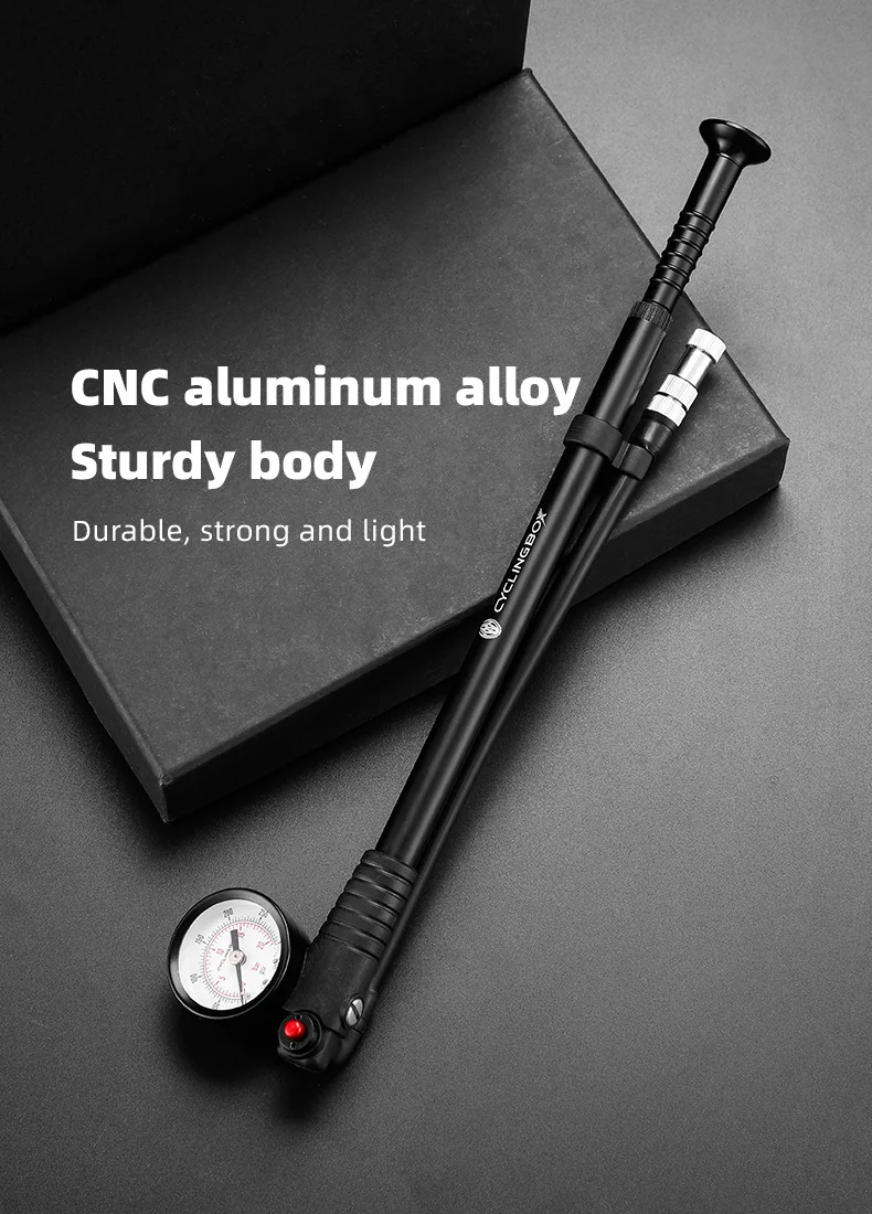 Portable Highpressure 300psi Bike Air Pump With Gauge For Fork & Rear