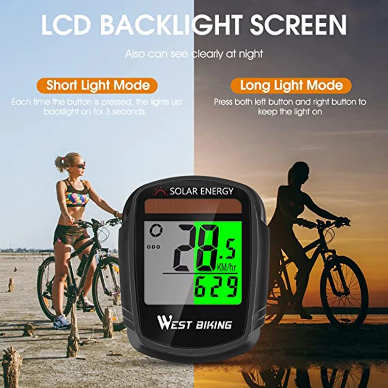 West Biking Fahrrad Computer wasserdicht drahtlose MTB Fahrrad Fahrrad  Kilometer zähler Stoppuhr Tacho Uhr führte digitale Rate - AliExpress