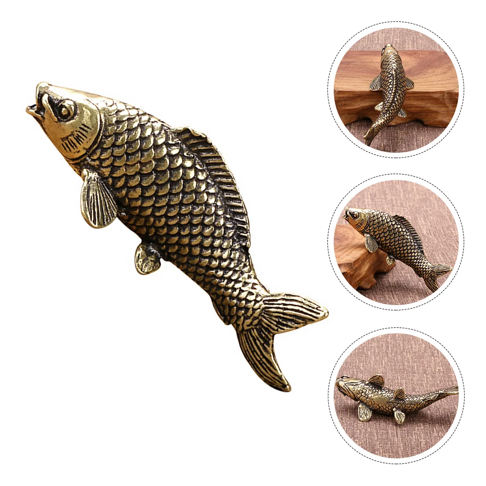 

Carp Ornaments Metal Decor Handicrafts Adorment Shape Simulated Desktop Adornment Copper