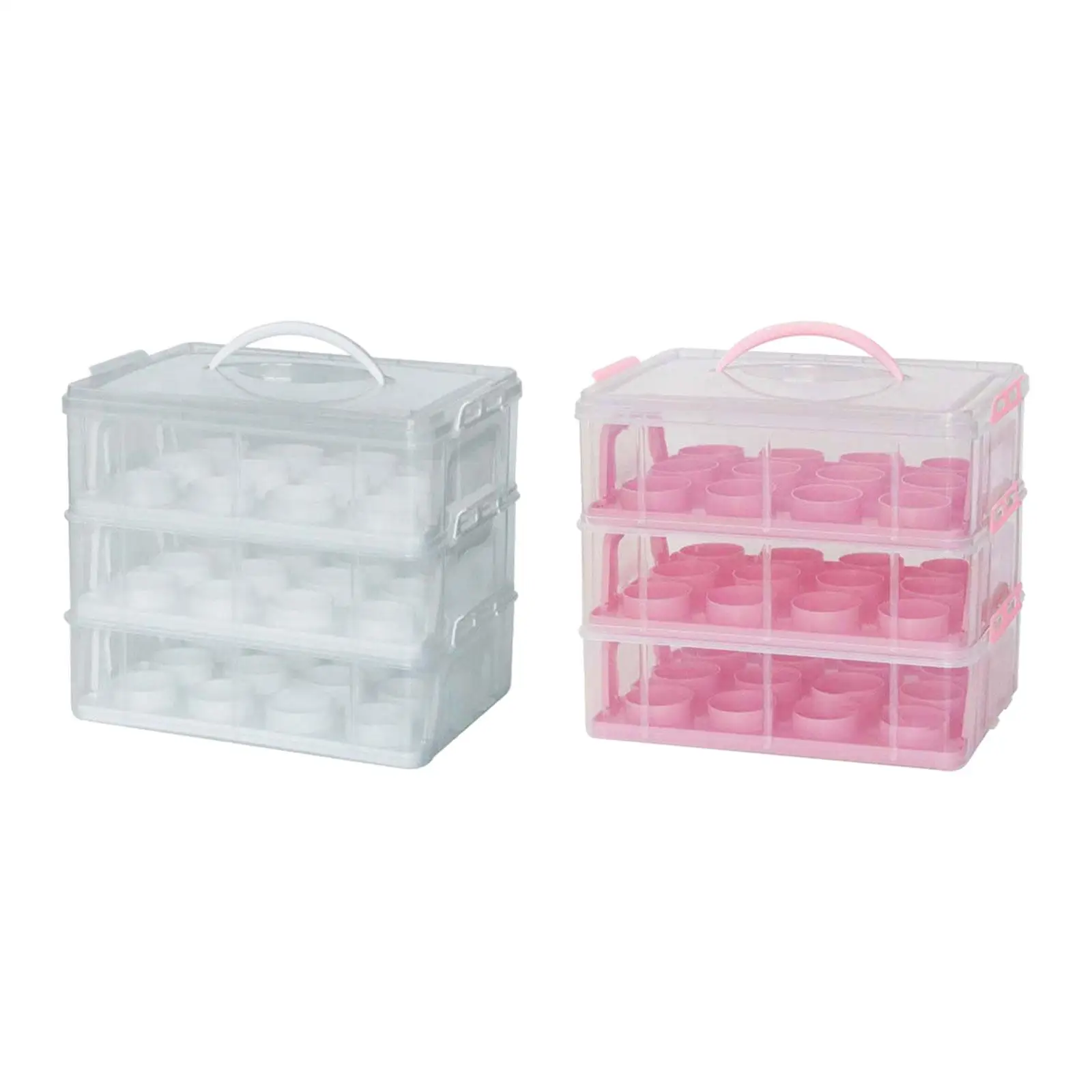 2 Tier Cupcake Carrier with Handle Reusable Holds 36 Cupcakes Cupcake Holder Container for Muffin Cheesecakes Pies