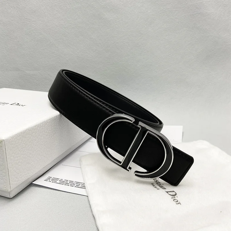 

New With box Women Fashion Leather Belt Buckle Belts Women and men Waist Belt Thin Black Buckle Leather Belt L061