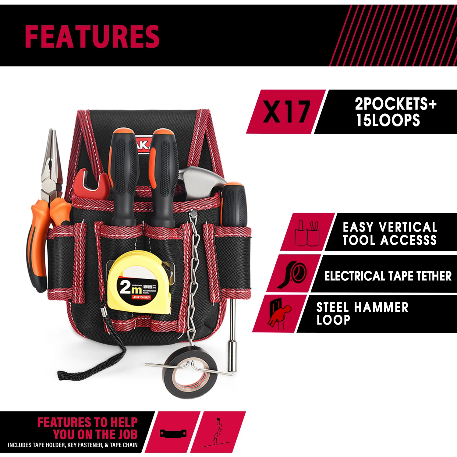 Tool bag Multi-functional Waist Pocket Tool Belt Pouch Screwdriver Hardware Maintenance
