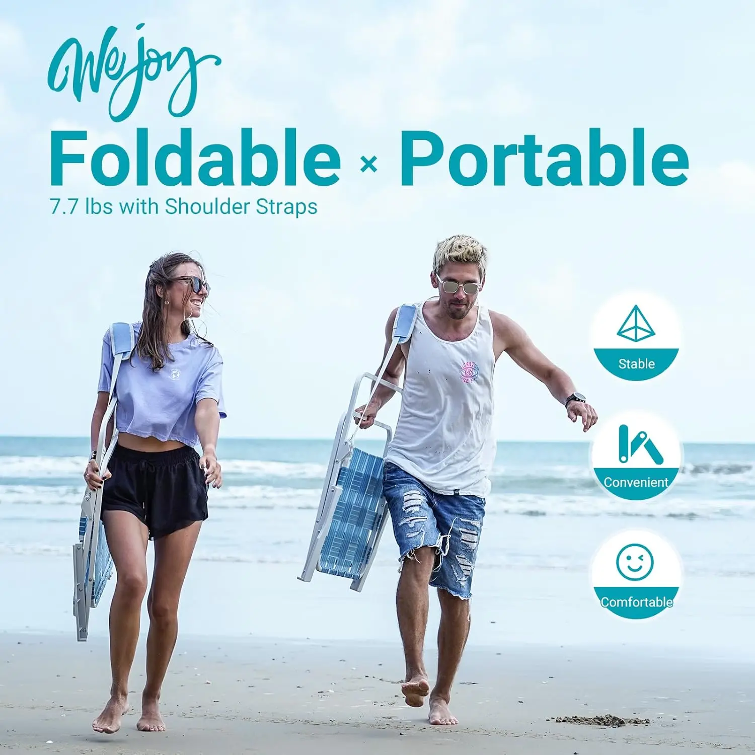 Folding Webbed Chair. Heavy Duty. Portable Outdoor. Hard Armrest. For Camping, Garden, Concerts, BBQ. 265 LBS.