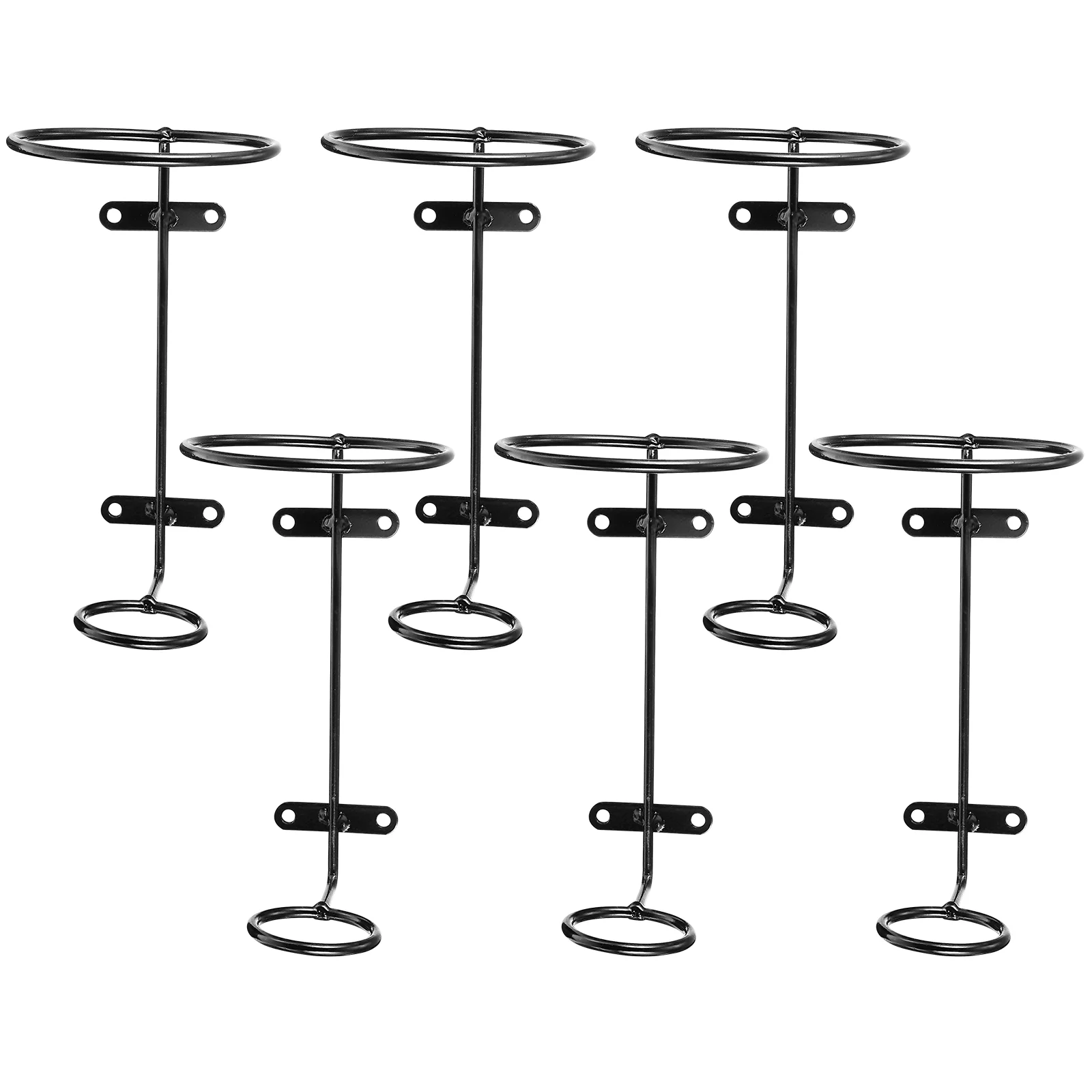 

6pcs Wall Mounted Racks Display Holder Metal Hanging Rack Organizer Downward