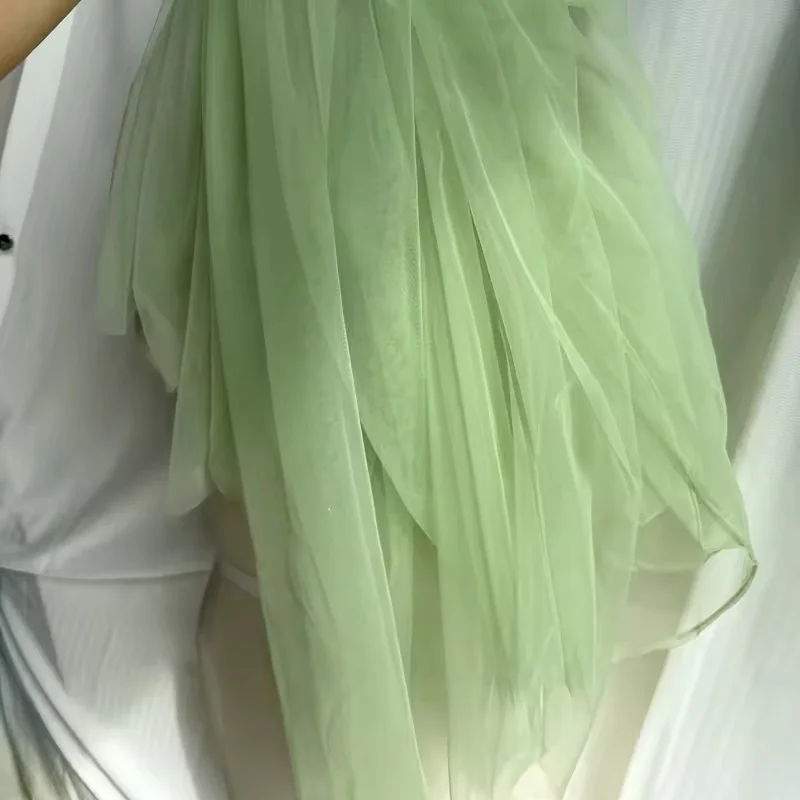 Elegant Sage Green Soft Tulle Fabric for Wedding Decor and DIY Projects