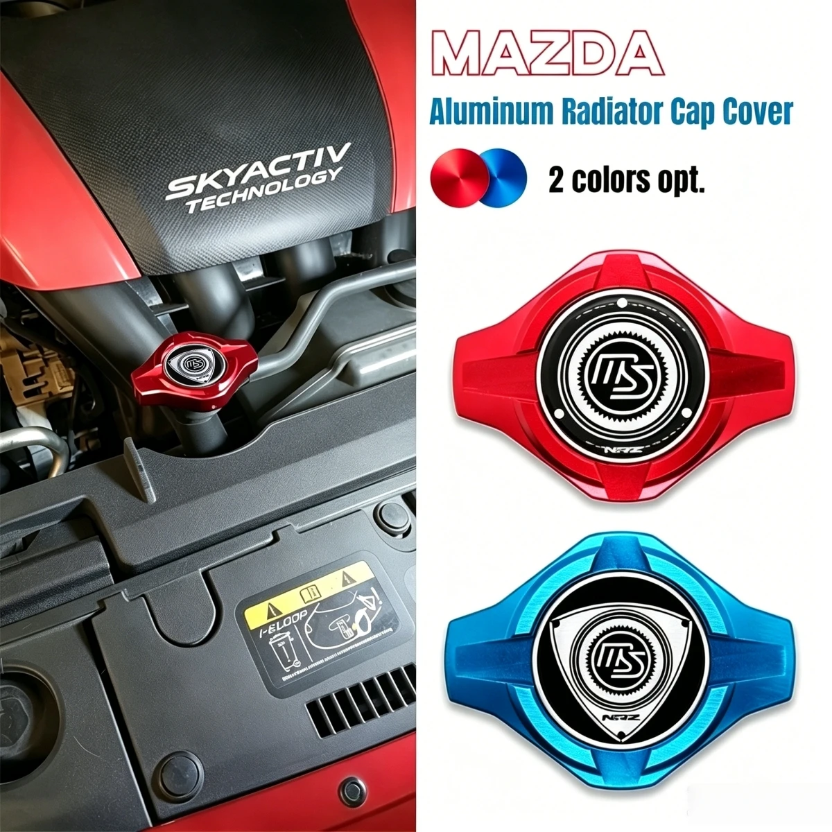 Aluminium-Kühlerkappenabdeckung für MAZDA 2,3,5,6 Mazdaspeed CX-5 CX-7 MX-5 RX7 RX8 CX-30 FAMILIA PROTEGE MIATA Autozubehör