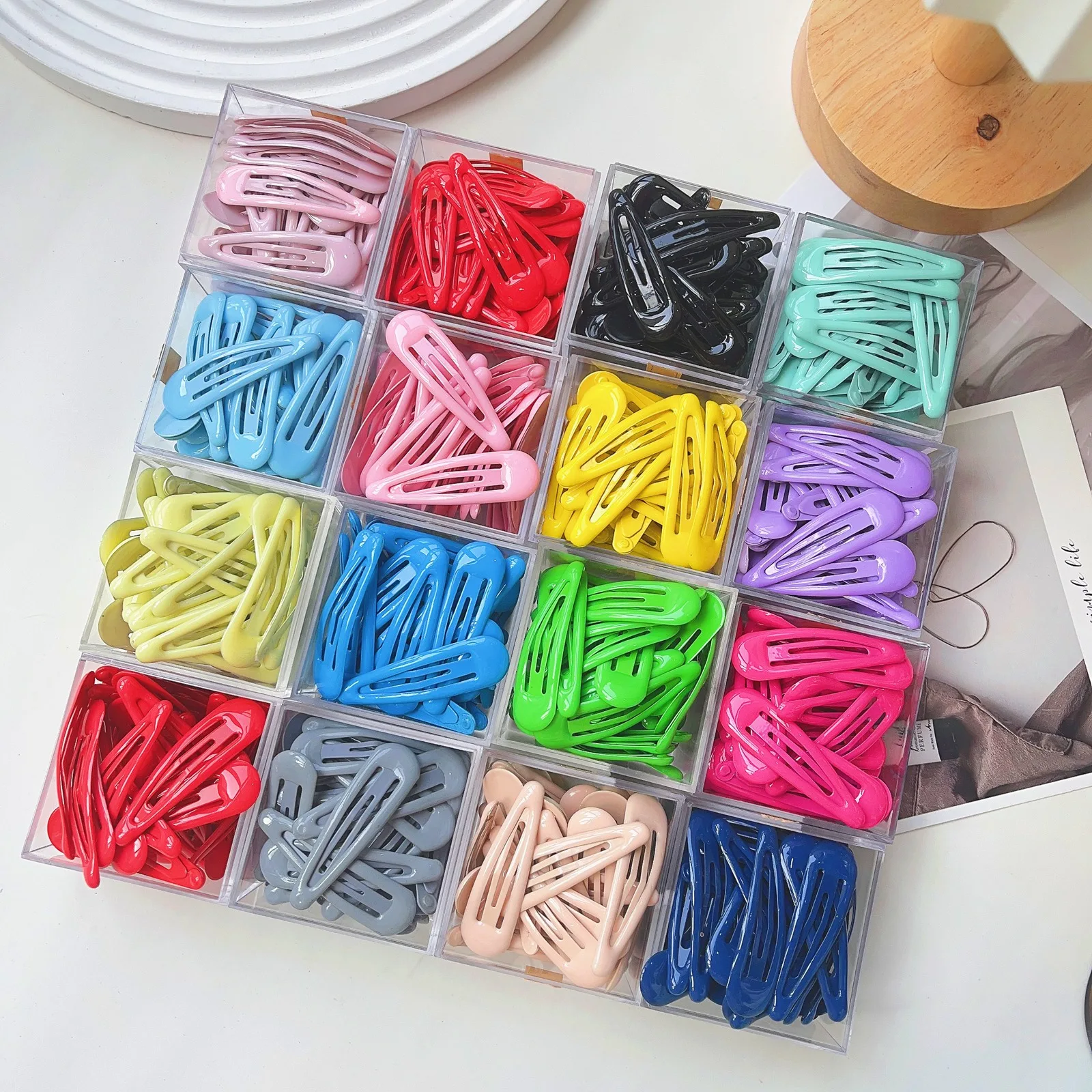 10/30Pcs/Set New Women Girls Cute Colorful Waterdrop Shape Hairpin Sweet Hair Clips Barrettes Slid Clip Fashion Hair Accessories