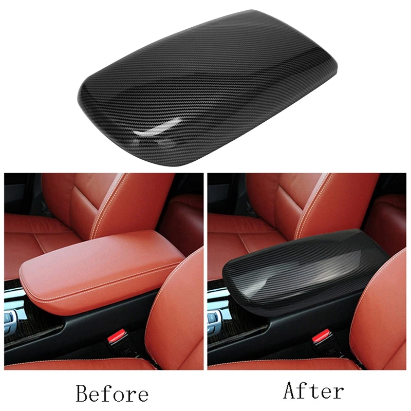 

Carbon Fibrer Center Console Armrest Panel Cover Trim For-BMW X3 X4 F25 F26 2011-2017 Car Accessories