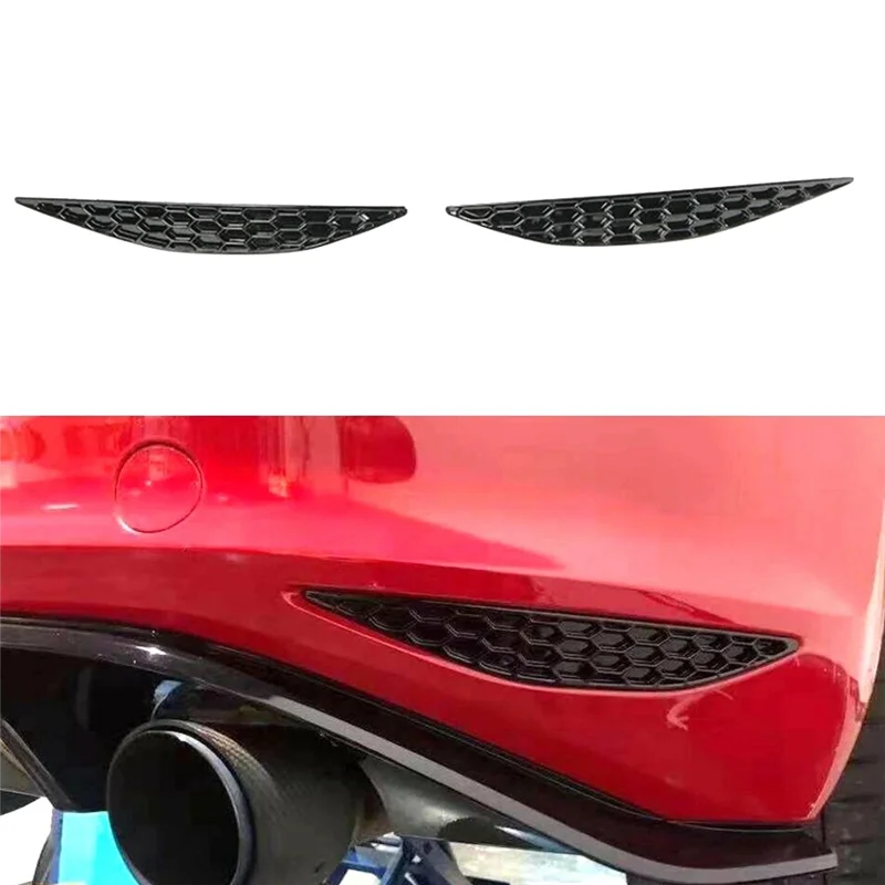 1Pair Car Styling Honeycomb Tail Rear Fog Light Cover Trim for Golf 7 GTI MK7 2014- Rear Bar Bumper Strips Sticker