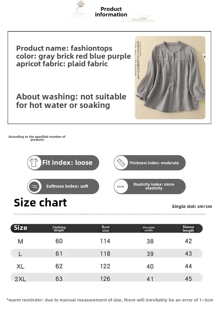 Women's Cotton Linen Loose Fit Button up Shirts
