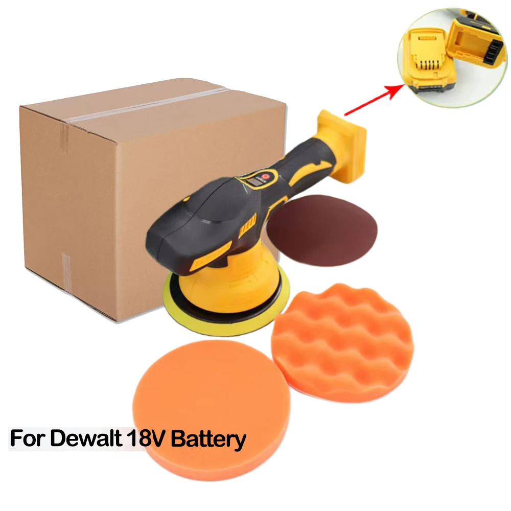 Cordless Car Polisher 8 Gears Adjustable Auto Electric Waxing Sanding Sealing Glaze Tool Fit Makita/Dewalt/Milwaukee 20V Battery 4