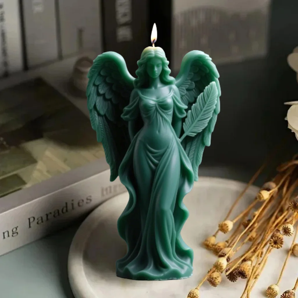 3D Fantasy Wings Goddess Aromatherapy Candle Silicone Mold DIY Soap Plaster Home Decoration Reusable