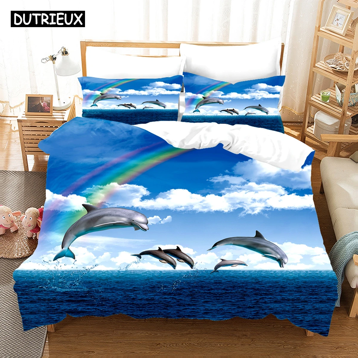 

3D Marine Organism Bedding Sets Duvet Cover Set With Pillowcase Twin Full Queen King Bedclothes Bed Linen