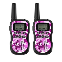 Walkie Talkies Rechargeable for Kids Long Range,Xmas Birthday Gift, Hiking Gear Camping Games Toys with Flashlight Pink 1