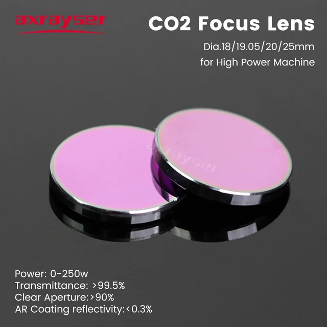 Axrayser CO2 Focus Lens CVD/PVD/Pro Dia.18 19.05 20mm FL38.1 50.8 63.5mm High Power Lens for CO2 Laser Engraving Cutting Machine 3
