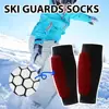 Ski Shin Guards EVA Foam Padding Impact Protection Breathable Moisture Wicking Comfort Fit for Skiing Sports Hand Washable Gift