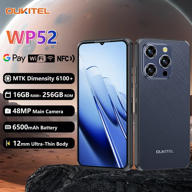 OUKITEL WP52 Téléphone portable - 16Go + 256Go - 48MP - 6,6'' - 6500mAh - IP68 - Smartphone Robuste Double SIM 5G - NFC/GPS 1