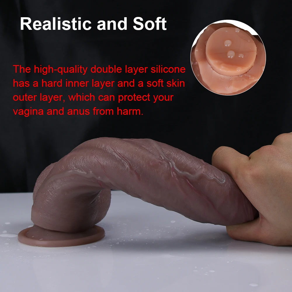 Realistic Dildo Strong Black Big Penis Soft Silicone Thrusting Strapon Female Masturbator Anal Vagina Orgasm Adult Sex Toys Shop Best Sex Dolls Near Me Cheap Realistic Love Dolls On Sale  pic