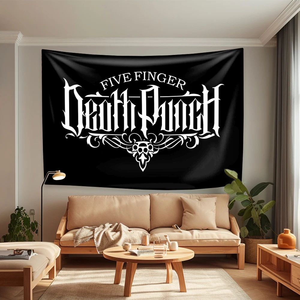 Metal Rock Band F-Five Fingers Tapestry Death Punchs Home Decor Aesthetics Wall Hanging Dormitory Party Backdrop Birthday Gifts party decorations,tapestry decorations