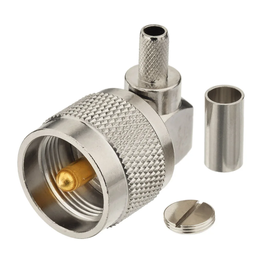 UHF Crimp Male Right Angle RF Coaxial Connector for Cable