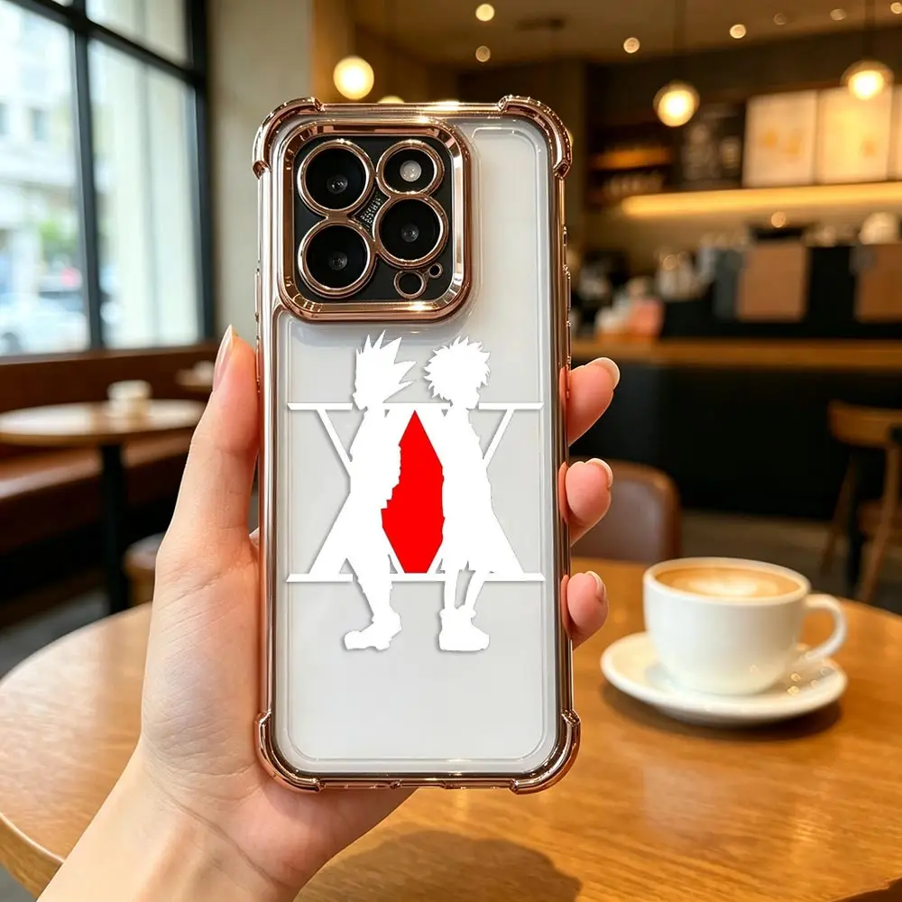 Enhanced Clear Plating Phone Case with Hunter X Hunter Design