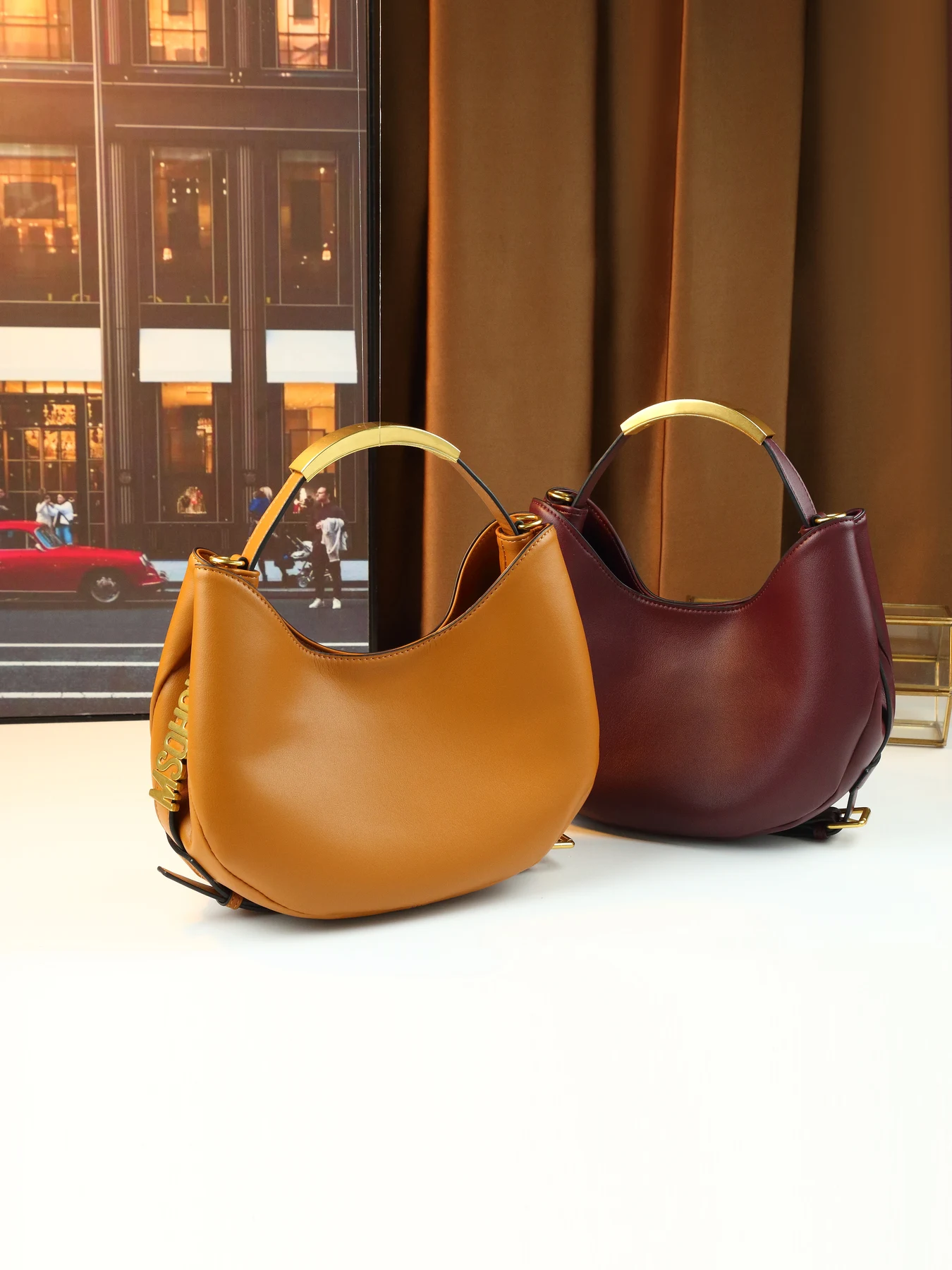 Stylish solid color metal letter design portable dumpling bag retro temperament large capacity women's bag 1
