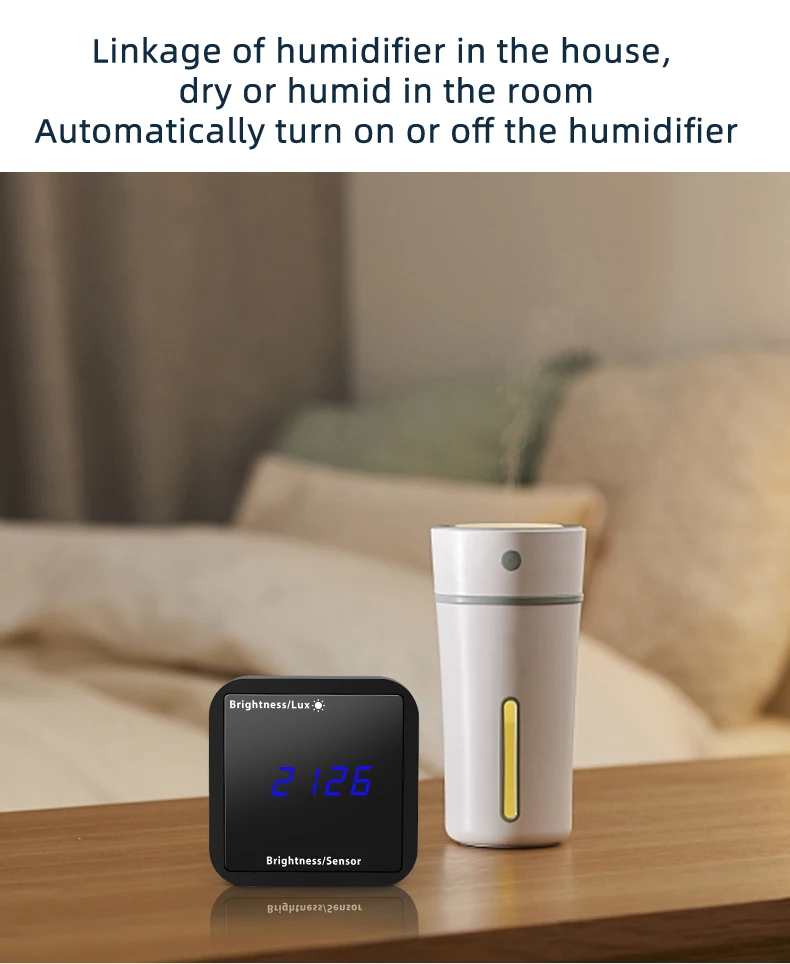 Tuya Smart WiFi/Zigbee Light & Temp/Humidity Sensor, Alexa Compatible for Smart