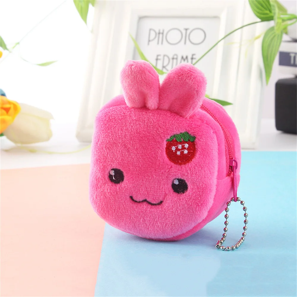 Plush Cartoon Zipper Coin Purse Wallet for Ladies and Girls