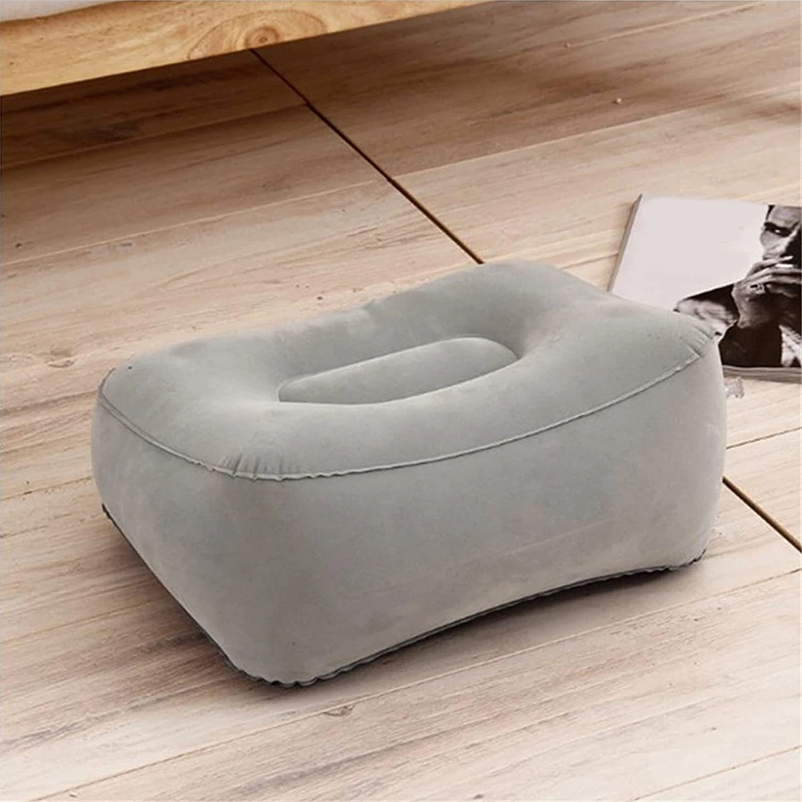 1 Pc Gray PVC Inflatable Travel Pillow Foot Rest Pillow Kids Flight Sleeping Resting On Airplane Car Bus Foot Pad