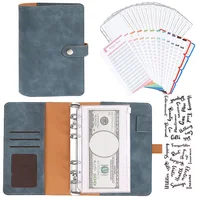 A6 Binder Classeur Budget PU Leather Planner Pockets Cash Envelope Organizer System Excluding transparent Zipper Pocket Notebook 1