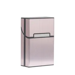 Sleek Aluminum Flip - Top Magnetic Cigarette Case - Holds 20 Cigarettes (Pink)