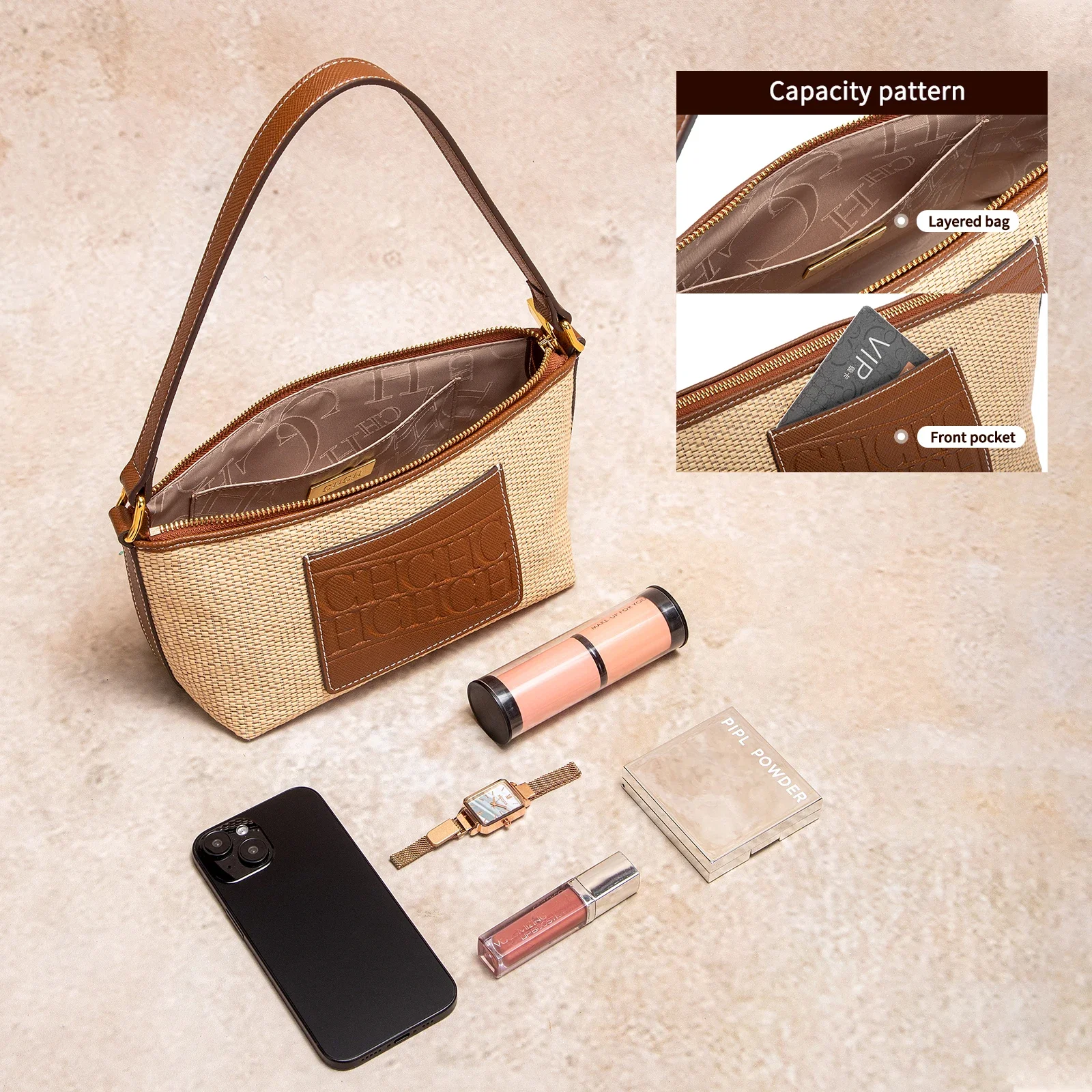 حقيبة كتف نسائية بتصميم كلاسيكي جديد.