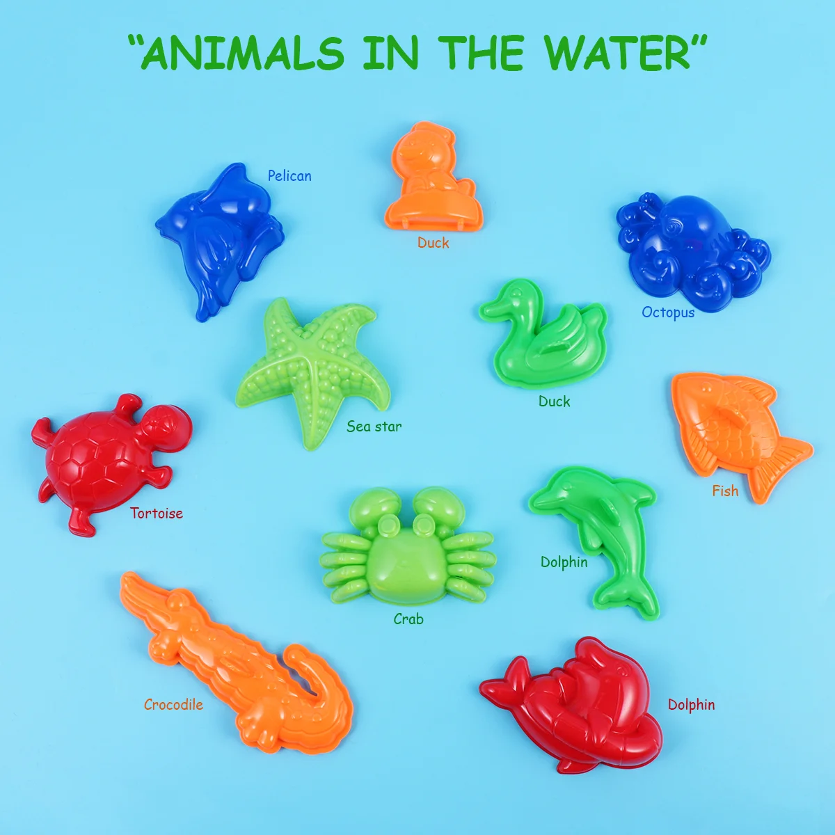 TOYMYTOY 27PCS Sand Molding Toys Kid's Summer Beach Toys Sand Play Set with Castle Animal Sand Molds and Tools (Random Color) 5