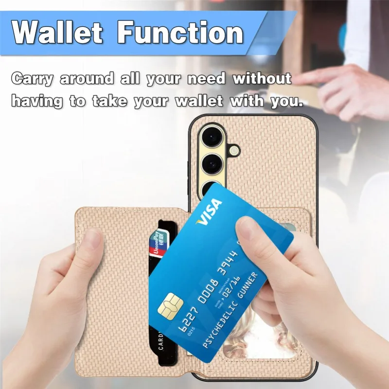 Luxury Leather Wallet Phone Case with Card Holder & Magnetic Stand