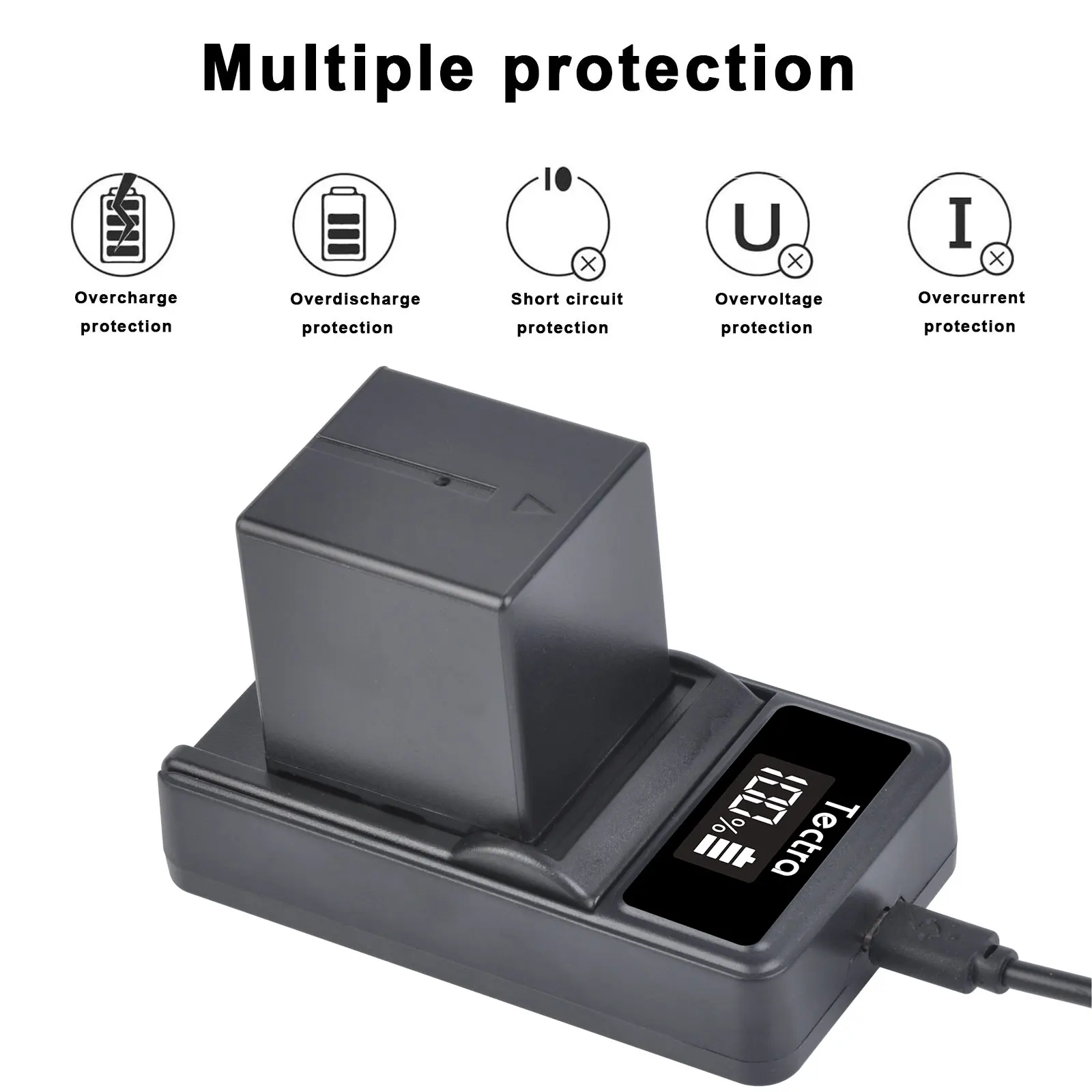 3300mAh BN-VF707 BN-VF714 BN-VF733 Battery LED USB Charger for JVC BN-VF707U BN-VF714U BN-VF733U GR-D240