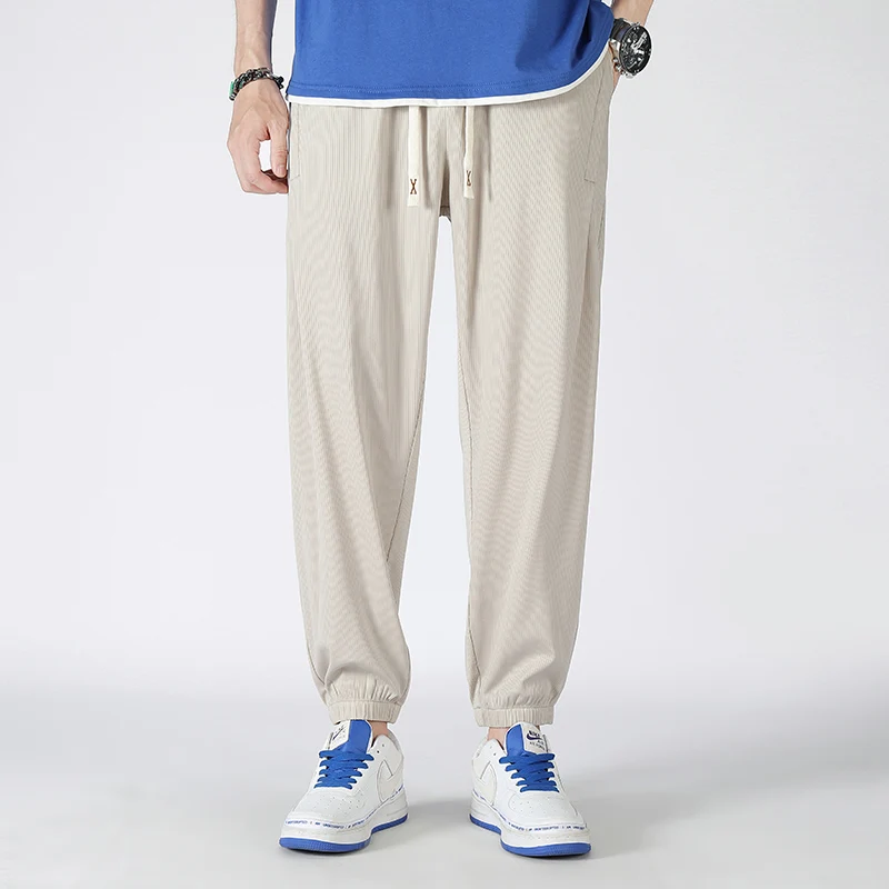 New Ultra-thin Men Fashionable Trendy Ice Silk Pants Comfortable High Elasticity Breathable Summer Outdoor Sports Fitness Pants 5