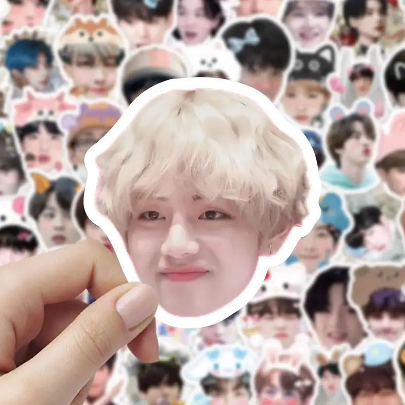 100pcs Korean Idol Cute Big Head Stickers Waterproof DIY Account Stickers Cute Cartoon Idol Sticker Fans Collection Gift - Image 4