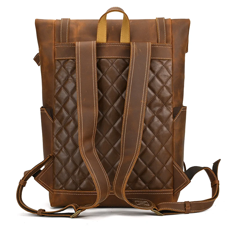 Leather College Backpack For Men