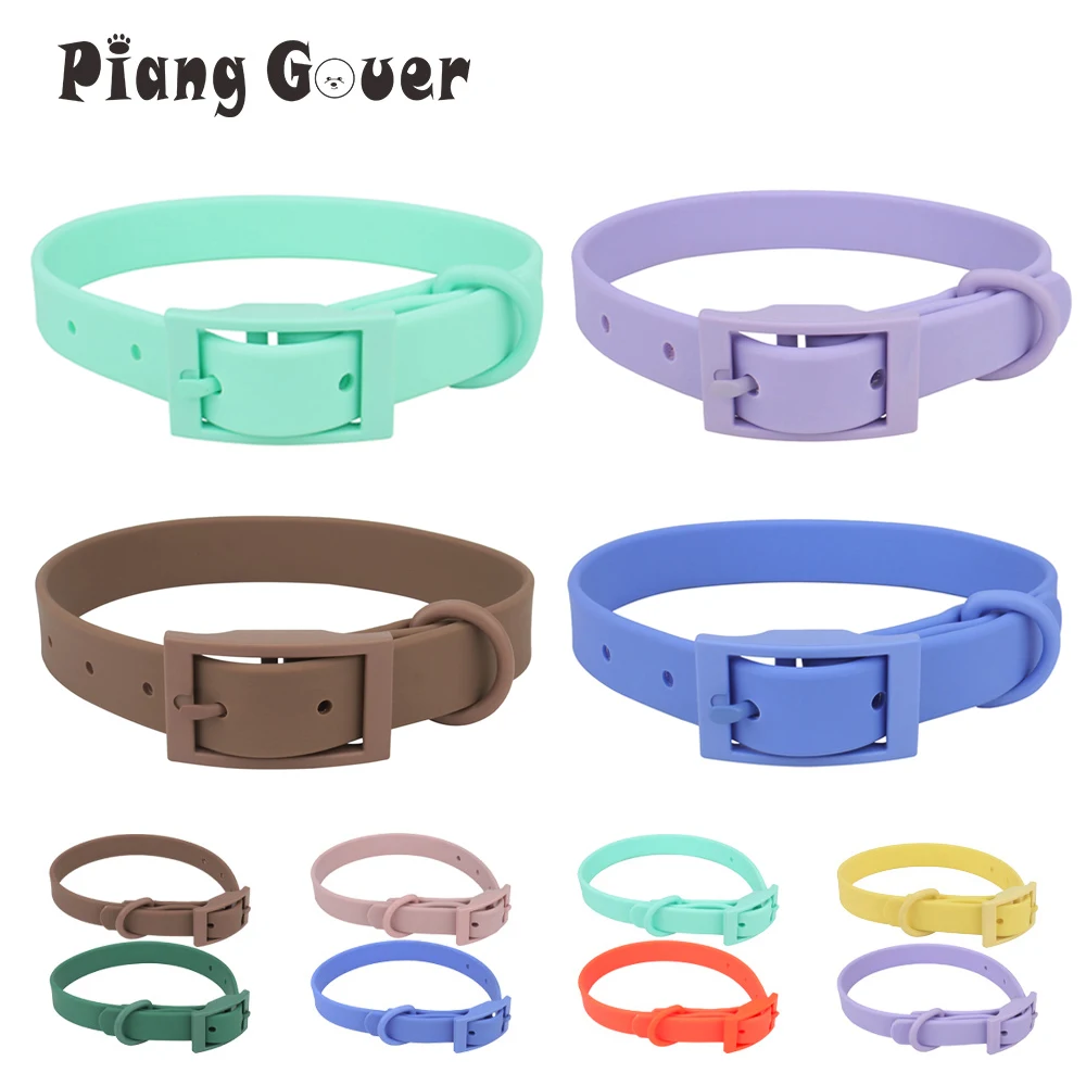 Adjustable Waterproof PVC Pet Collar for Cats and Dogs in Imitation Silicone Finish