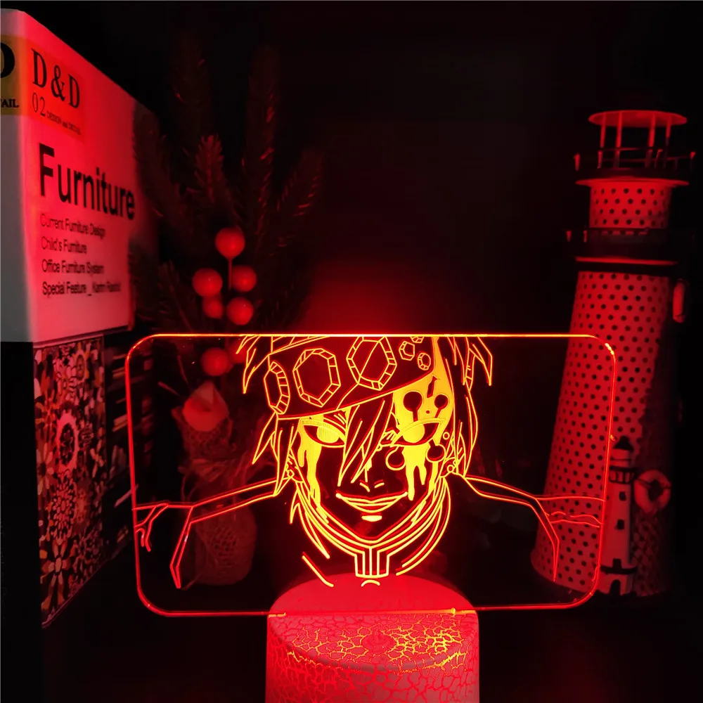 Demon Slayer Figure Uzui Tengen 3D Anime Lamp Lampara 7 Color Change Nightnights For Home Decoration candle night
