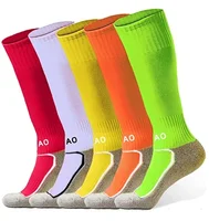 Kids Soccer Socks Boys Girls High Tube Long Knee Athletic Football Socks (4-18 Years) Children Cotton Stocking Football