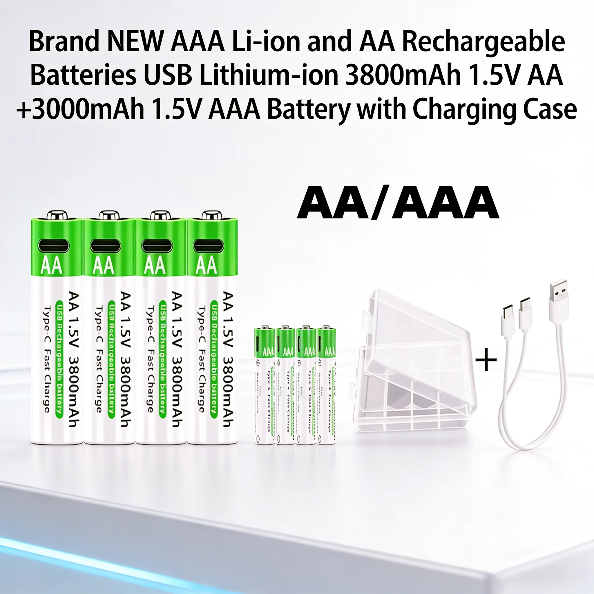 NEW Lithium-Ion Battery Type-C Rechargeable High-Capacity Battery AA&AAA Battery For remote control, mouse, electric toys 1