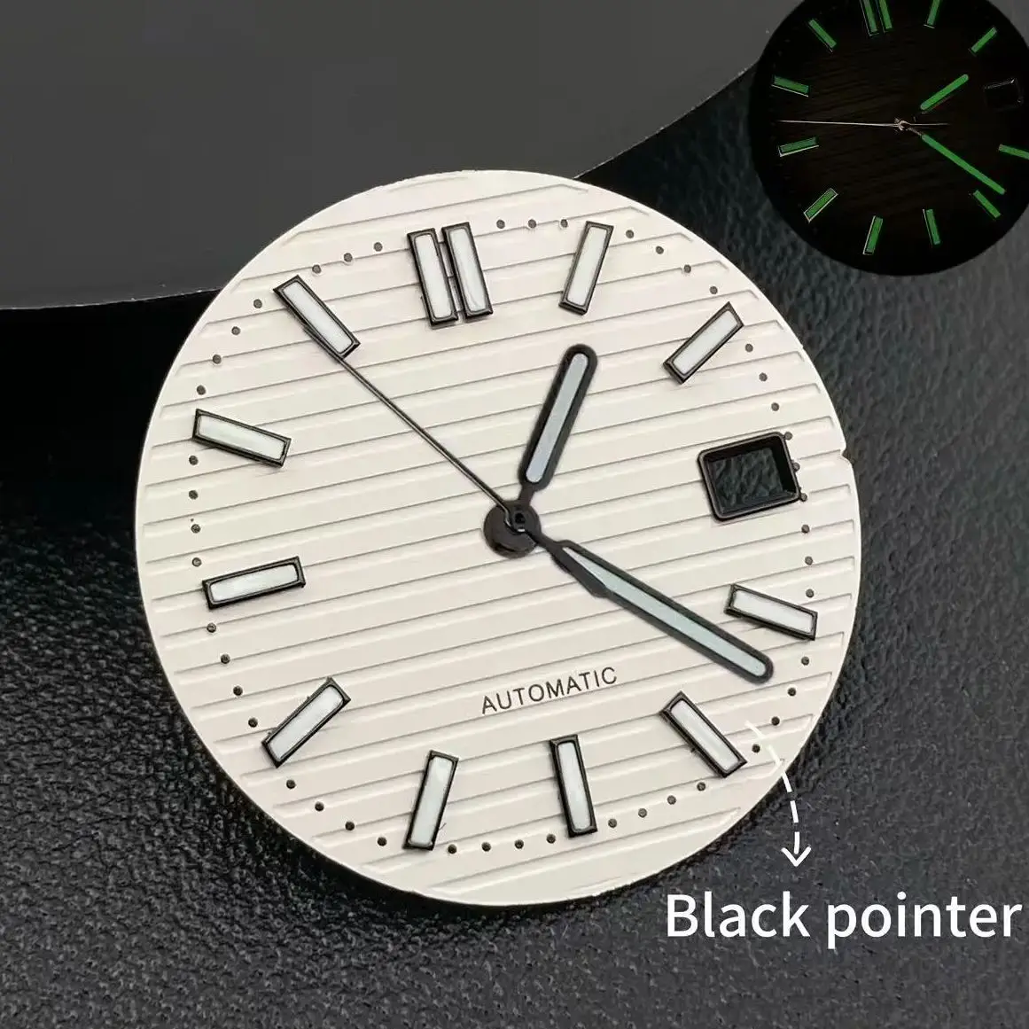 Green Luminous Nautilus Dial and Hands Set for Automatic Movements Replacement Parts