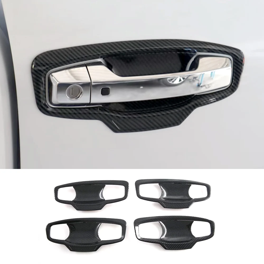 

For 2024-2025 Mitsubishi Triton Door Handle Cup Cover Bezel Trim Moldings Carbon Fiber Styling
