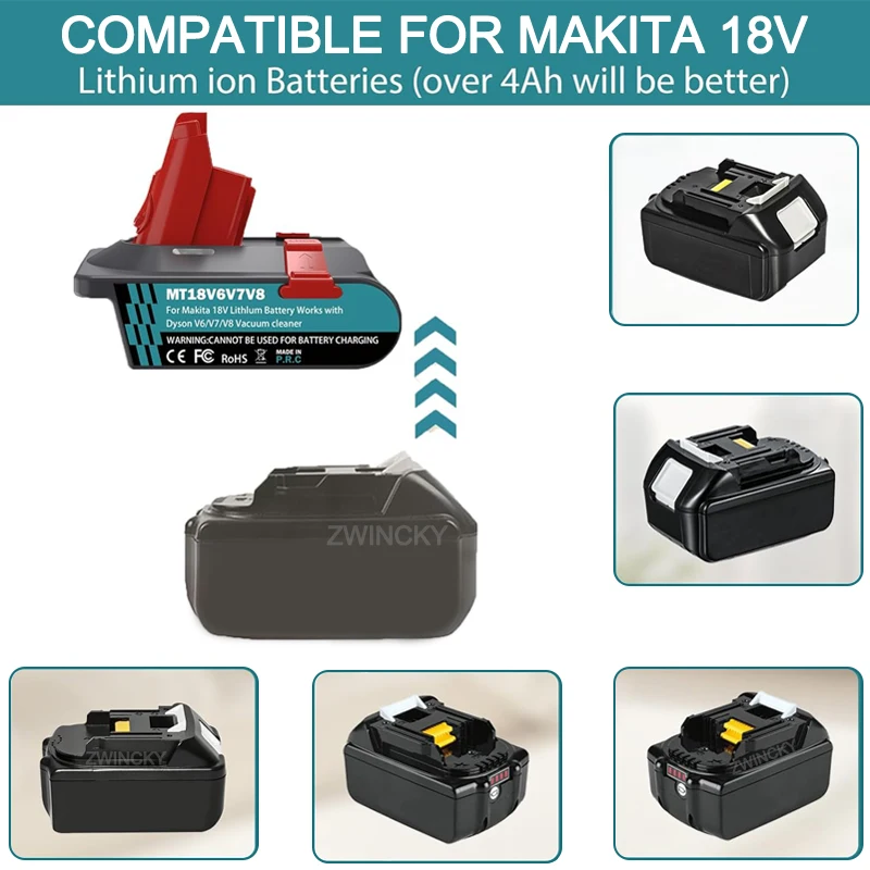 マキタ 18V リチウム電池変換ダイソン V6 V7 V8 掃除機バッテリー