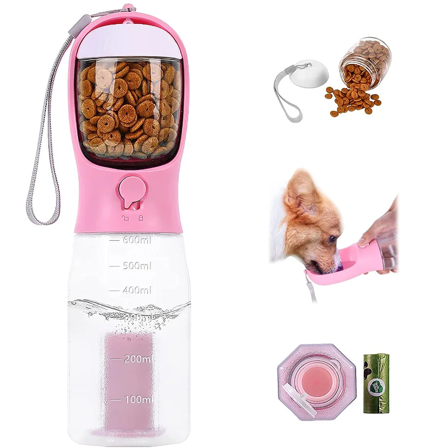 Gkqlczyy Portable Multifunctional Dog Water Bottle Dispenser for