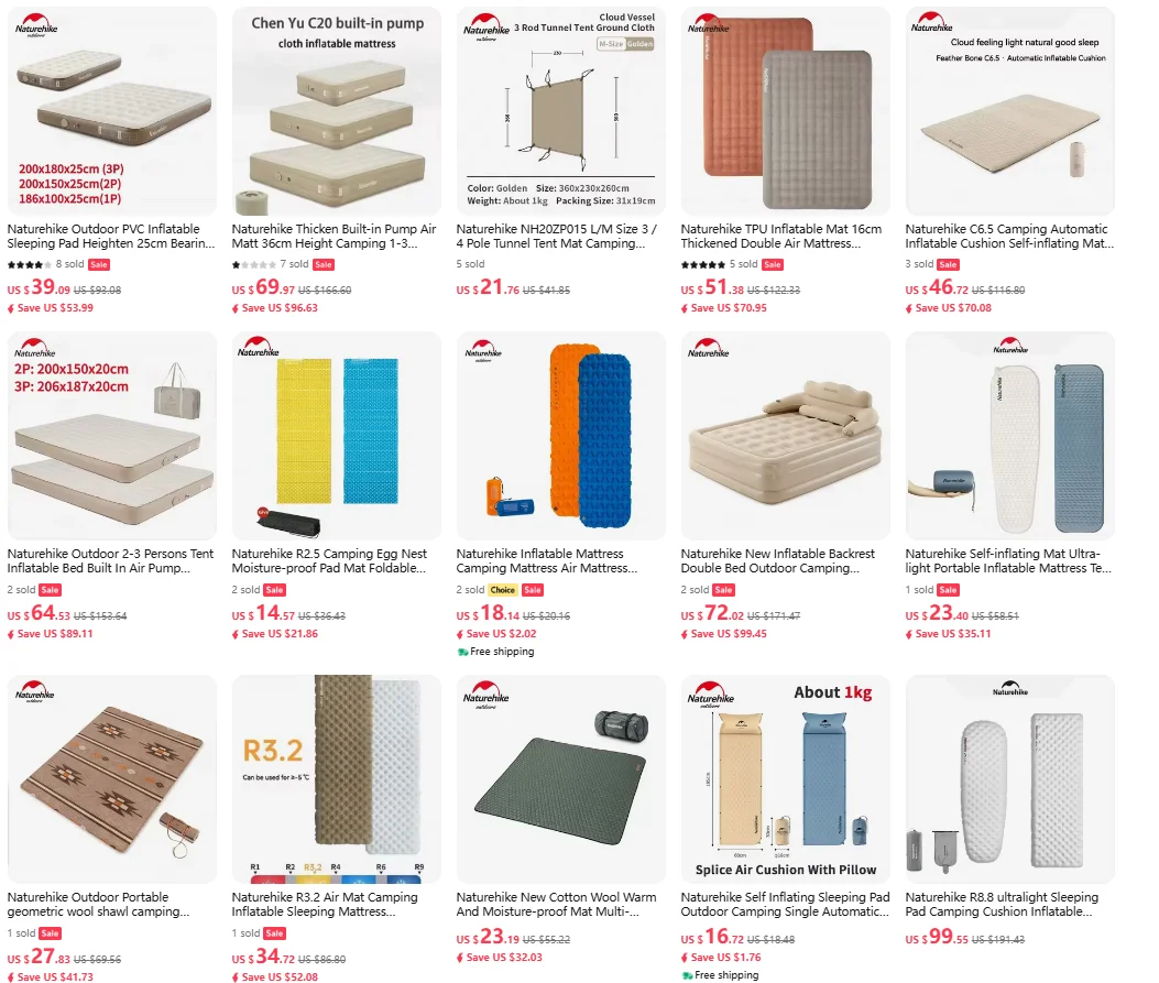 Description Picture 6 of itemNaturehike 190x67cm Camping Mattress Foldable Portable Outdoor Camp Bed Mattress Cosy Sleeping Pad Used for Camp Cot Nature Hike