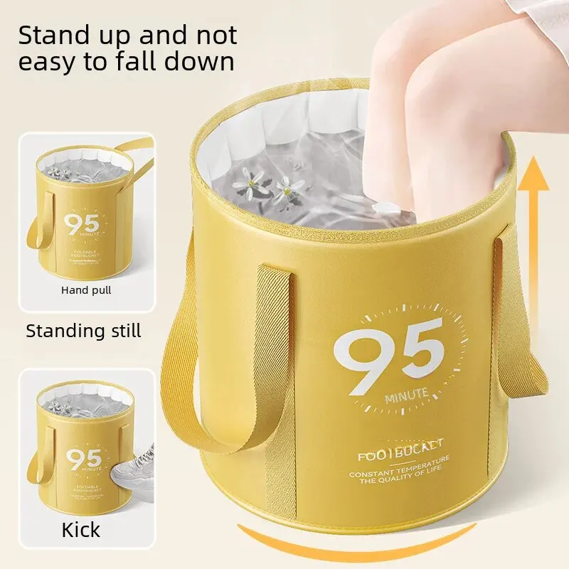 PortableFoldingFootBagHighDeepLegHomeUseBathBasinInsulated